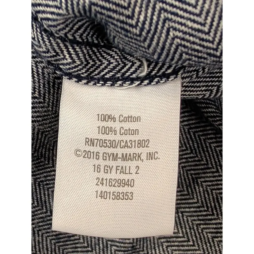 Gymboree Boys Button Up Shirt Herringbone Blue White SZ Small 5/6 100% Cotton